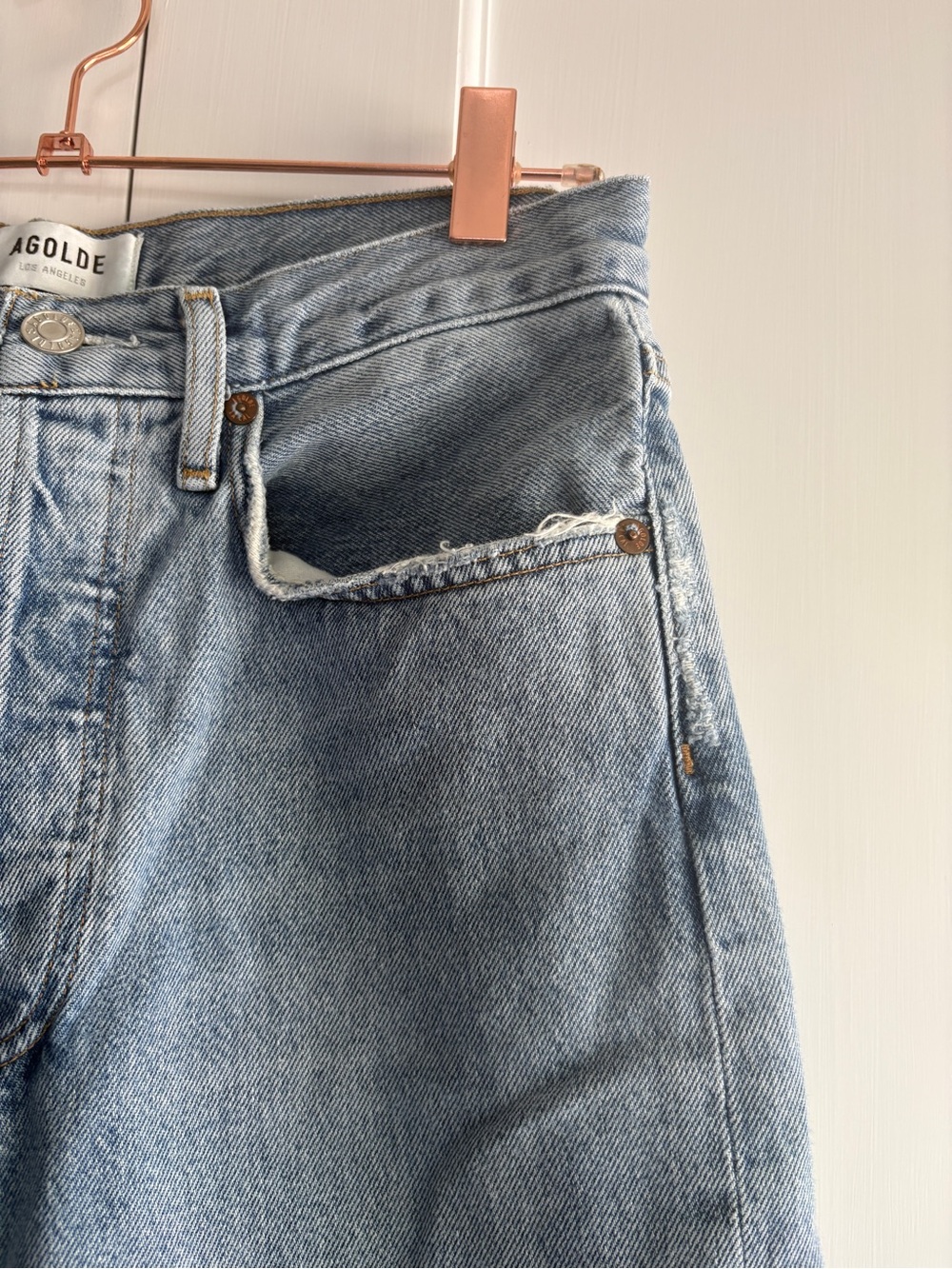 AGolde 90’s Crop Mid Rise Straight Jean - Picture 9 of 14